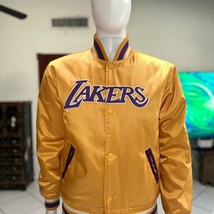 Los Angeles Lakers Gold Satin Jacket Luka Doncic Lebron James